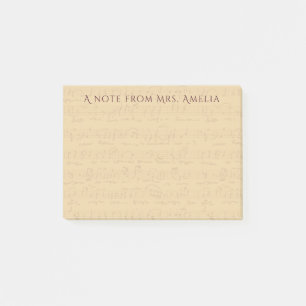 Antike Vintage Notenblatt Musiklehrer Post-it Klebezettel