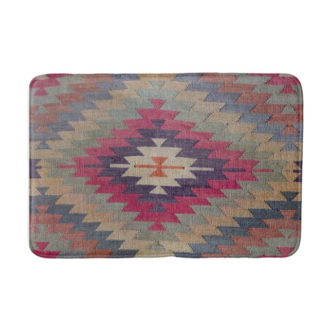 Antike Vintage orientalische Kilim Rug Badematte (Vorderseite)