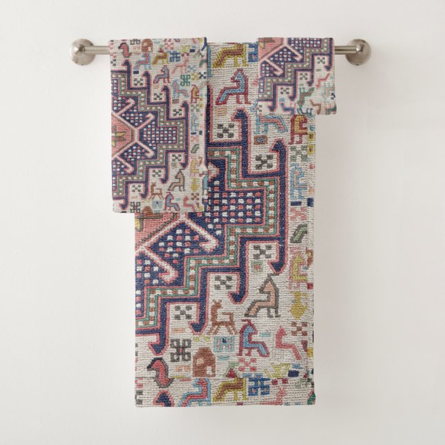 Antike Vintage orientalische Kilim Rug Badhandtuch Set (Insitu)