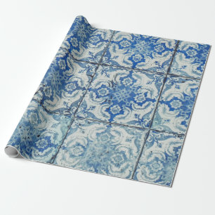 Antike vintage portugiesische Fliesenmuster - Azul Geschenkpapier