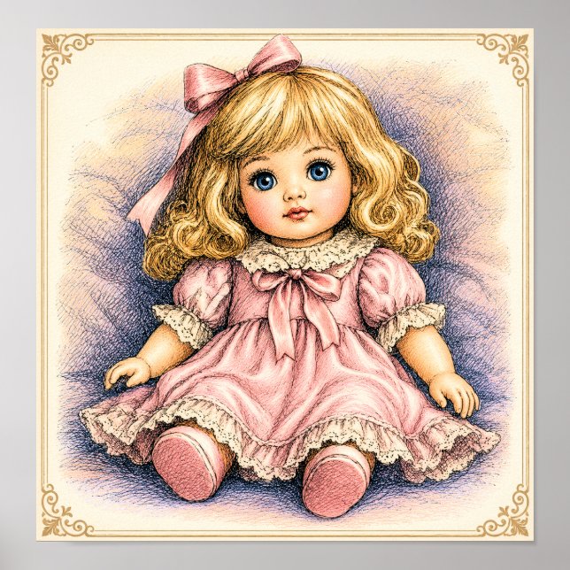 Antike Vintage-Puppe Poster (Vorne)