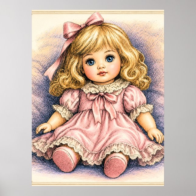 Antike Vintage-Puppe Poster (Vorne)
