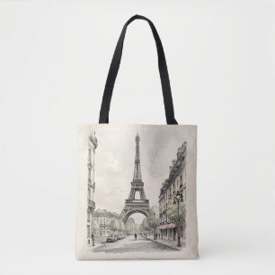 Antike Vintage-Reiseillustration von Paris