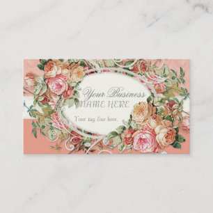 Antike Vintage-Rosen Blumenstrauß Moderne Schwünge Visitenkarte