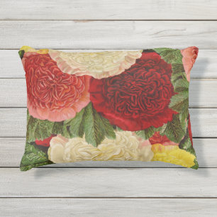 Antike Vintage rote weiße rosa gelbe Rosen Kissen Für Draußen