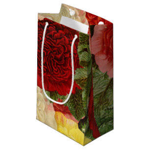 Antike Vintage rote weiße rosa gelbe Rosen Kleine Geschenktüte