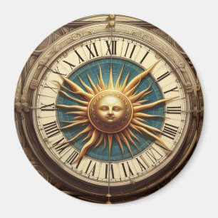 Antike Vintage-Sonnenuhr Magnetknopf / Fr Magnet