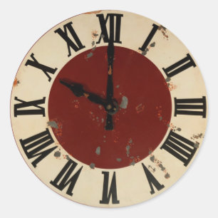 Antike Vintage-Uhr Zifferblatt abgenutzt Runder Aufkleber