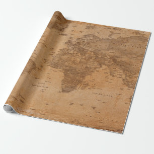 Antike Vintage-Weltkarte Geschenkpapier