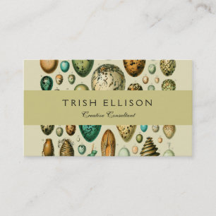 Antike Vogeleier Französische Fischeier-Kunst Visitenkarte