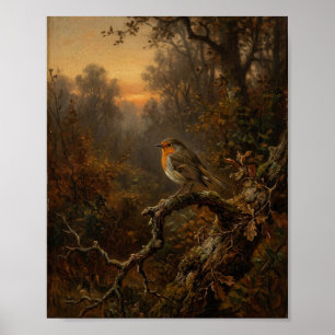 Antike Vogelskizze Französisch II Poster