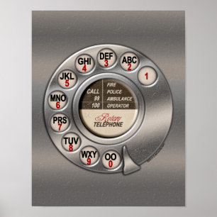 Antike Wählscheibentelefon Poster