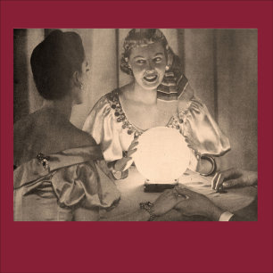 Antike Wahrsagerin mit Kristallkugel Sepia Poster