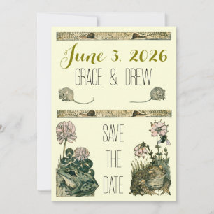 Antike Wald-Sage Hochzeitseinladungskarte zur Vora Save The Date
