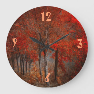 Antike Waldszene Große Wanduhr