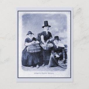 Antike walisische Austernfrauen im Vintage-Stil Postkarte