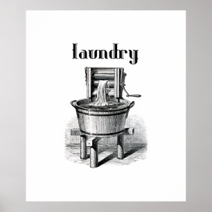 antike Waschmaschine Waschmaschine Vintage Kunst Poster