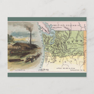 Antike Washington-Karte Postkarte