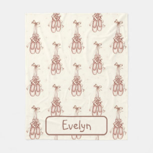 Antike Wasserfarbe Ballettschuhe Fleecedecke