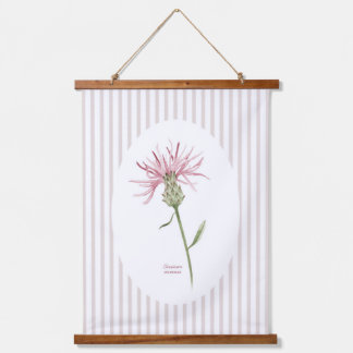 Antike Wasserfarbene Distel-Blumen-Wandteppich Wandteppich Mit Holzrahmen