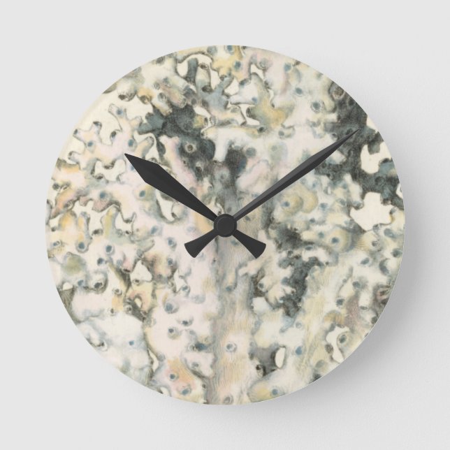 Antike Wasserfarbenkoralle Runde Wanduhr (Vorderseite)
