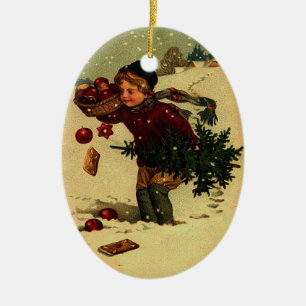 Antike WeihnachtsIllustration Keramikornament