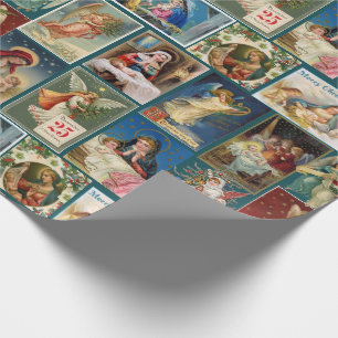 Antike Weihnachtskarten Baby Jesus Angels Geburt K Geschenkpapier