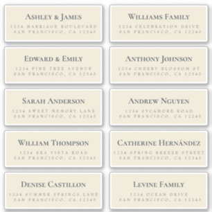 Antike weiße Gastadresse Labels ORDER 6" oder 8"!