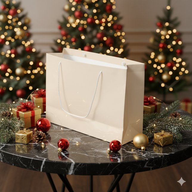 Antike weiße große Geschenktasche - Single-Farbges Geschenktüte (Antique White Large Gift Bag – Single Color Design)