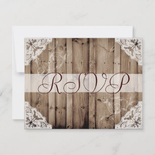 Antike weiße Spitzen-Hochzeits-RSVP RSVP Karte
