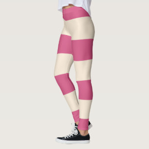 Antike, weiße und mystisch-rosa Streifen Leggings