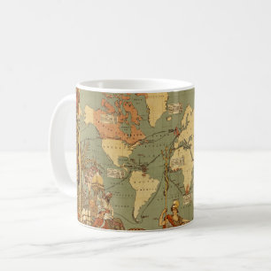 Antike Weltkarte 1886 Britisches Weltreich Poster Kaffeetasse