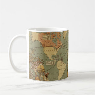 Antike Weltkarte 1886 Britisches Weltreich Poster Kaffeetasse