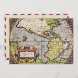 Antike Weltkarte Amerikas von Abraham Ortelius Einladung