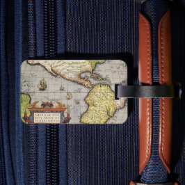 Antike Weltkarte Amerikas von Abraham Ortelius Gepäckanhänger