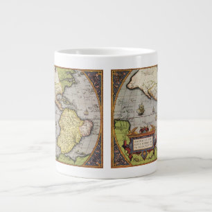 Antike Weltkarte Amerikas von Abraham Ortelius Jumbo-Tasse