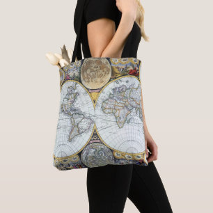 Antike Weltkarte, Atlas Maritimus von John Seller