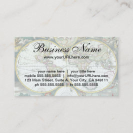 Antike Weltkarte aus dem 17. Jahrhundert, Frederic Visitenkarte