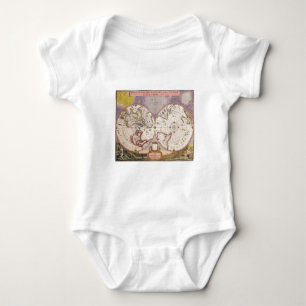 Antike Weltkarte Baby Strampler