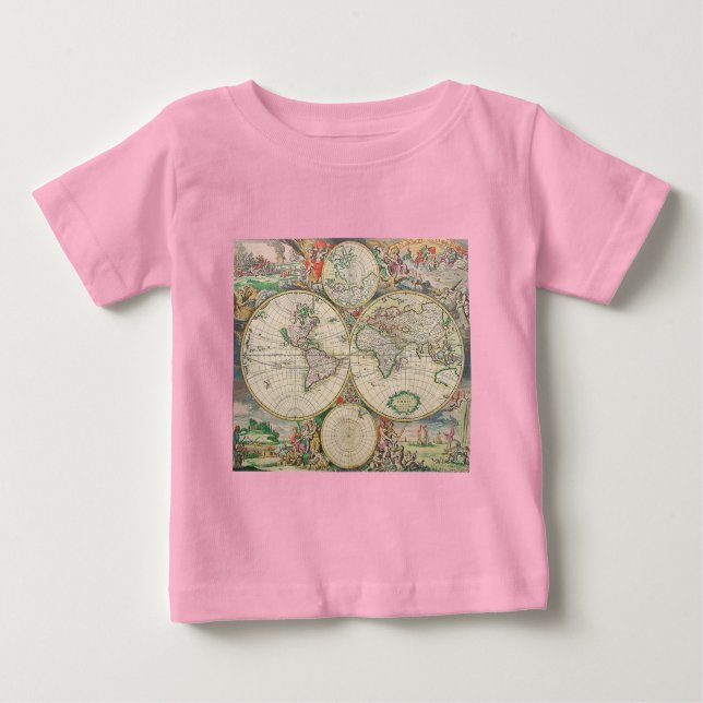 Antike Weltkarte Baby T-shirt (Vorderseite)