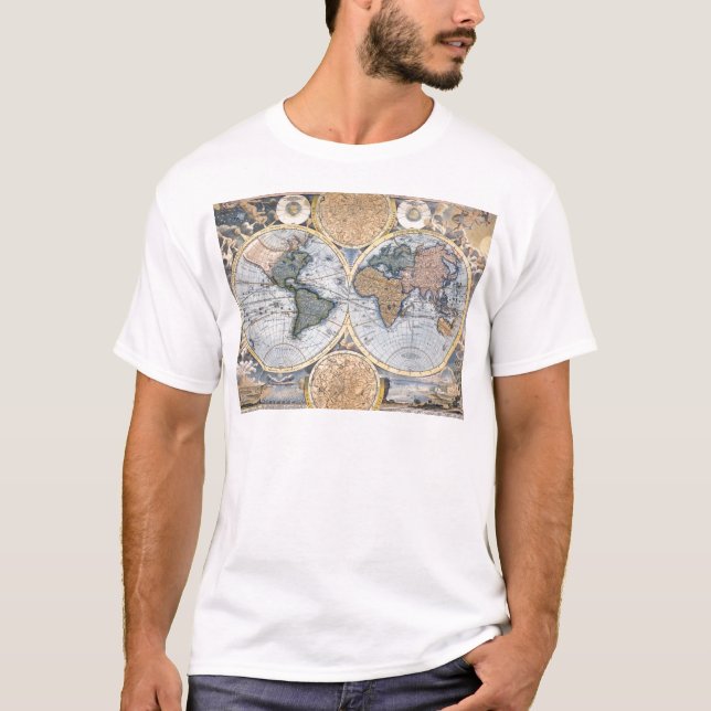 Antike Weltkarte cool T-Shirt (Vorderseite)