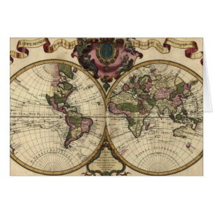 Antike Weltkarte durch Guillaume de L'Isle, 1720