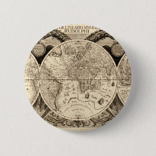 Antike Weltkarte durch Philipp Eckebrecht - 1630 Button