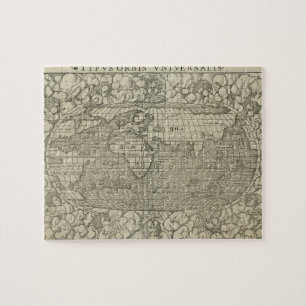Antike Weltkarte durch Sebastian Münster circa 15 Puzzle