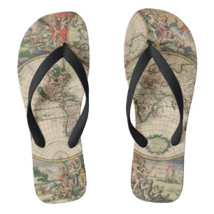 Antike Weltkarte Flip Flops