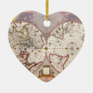 Antike Weltkarte Keramik Ornament