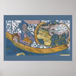 Antike Weltkarte mit Claudius Ptolemäus, 1507 Poster
