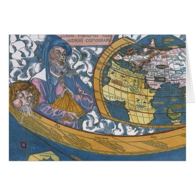 Antike Weltkarte mit Claudius Ptolemy, 1507 (Vorderseite (Horizontal))