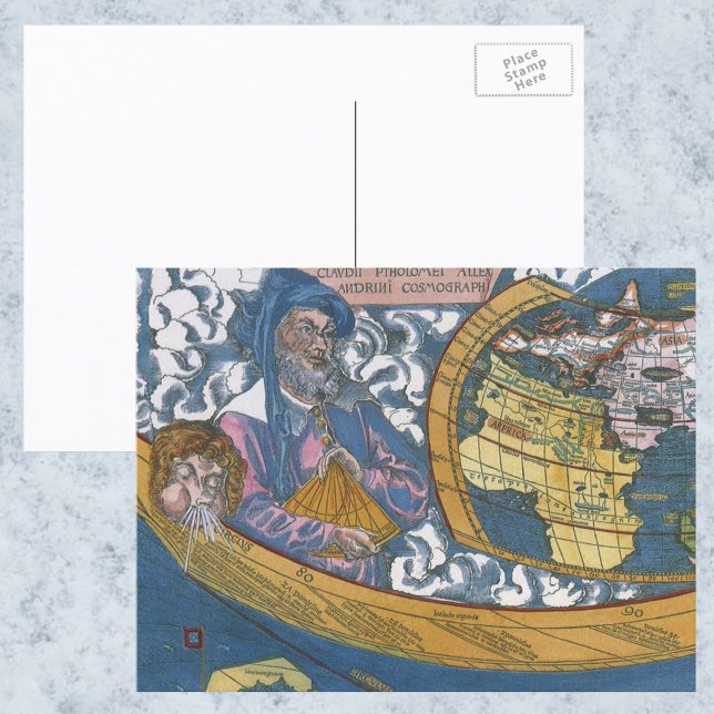Antike Weltkarte mit Claudius Ptolemy, 1507 Postkarte (Von Creator hochgeladen)