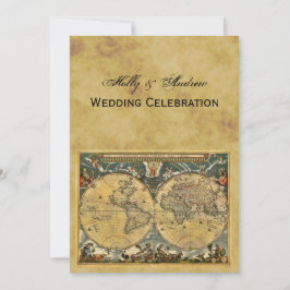 Antike Weltkarte, Not leidende BG V Hochzeit Einladung